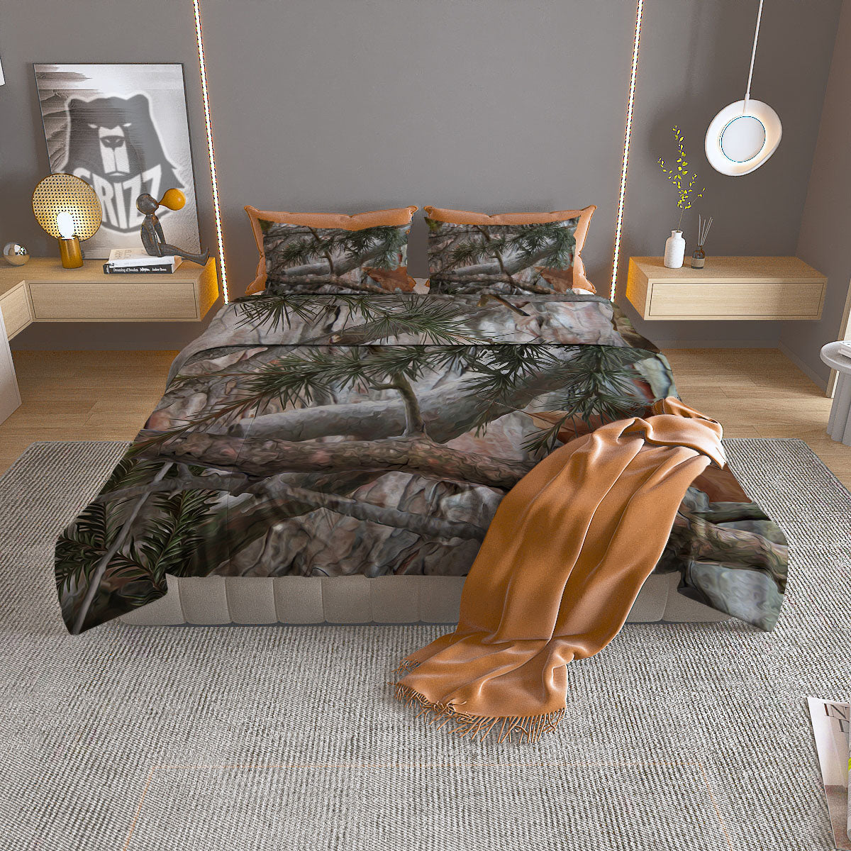 Camouflage Hunting Print Pattern Duvet Cover Bedding Set