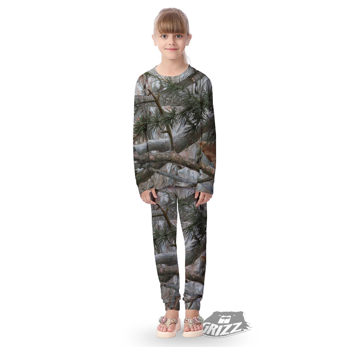 Camouflage Hunting Print Pattern Kid's Pajamas-grizzshop