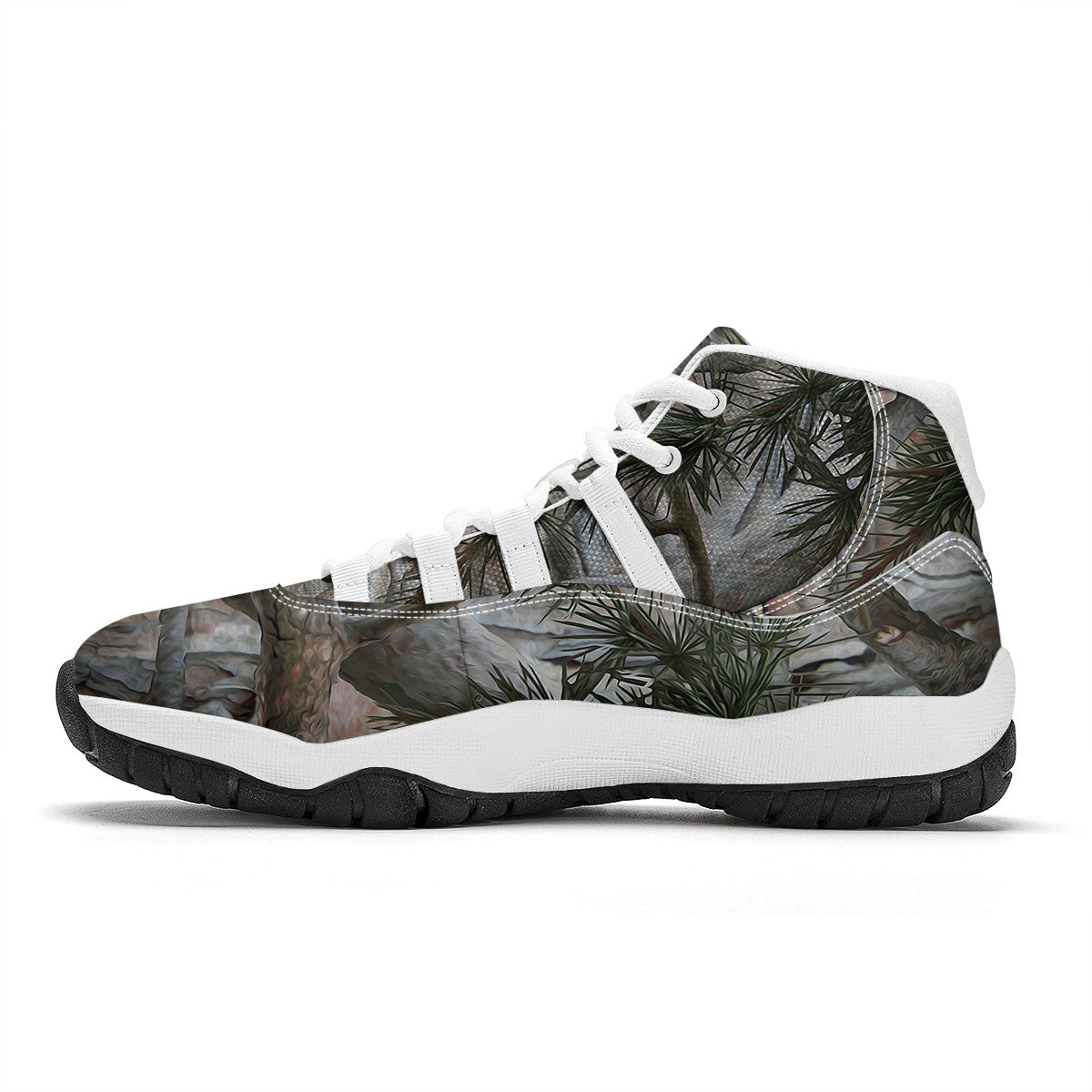 Camouflage Hunting Print Pattern White Bball Shoes-grizzshop