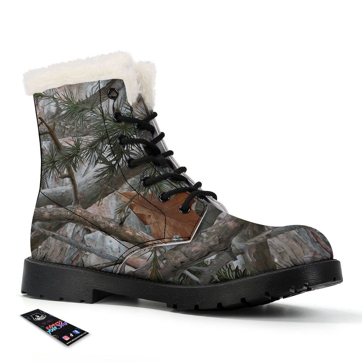 Camouflage Hunting Print Pattern Winter Boots-grizzshop
