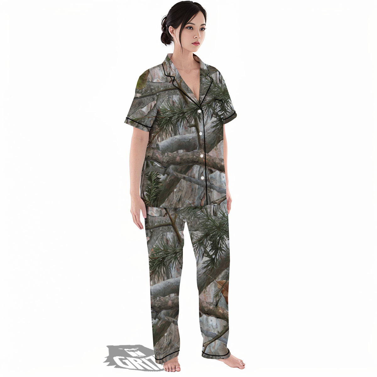 Camouflage Hunting Print Pattern Women's Pajamas Set-grizzshop