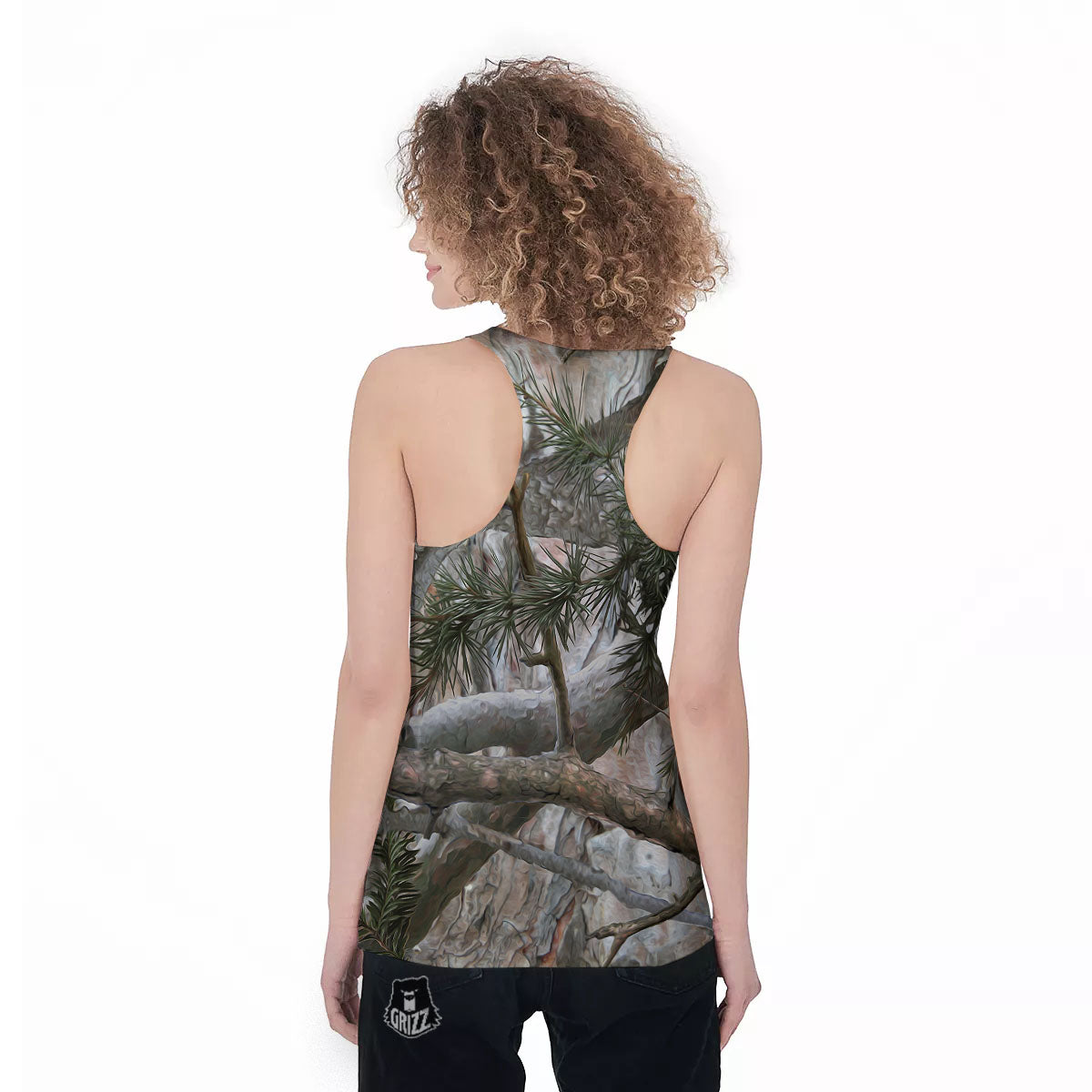 Camouflage Hunting Print Pattern Women's Racerback Tank Top-grizzshop