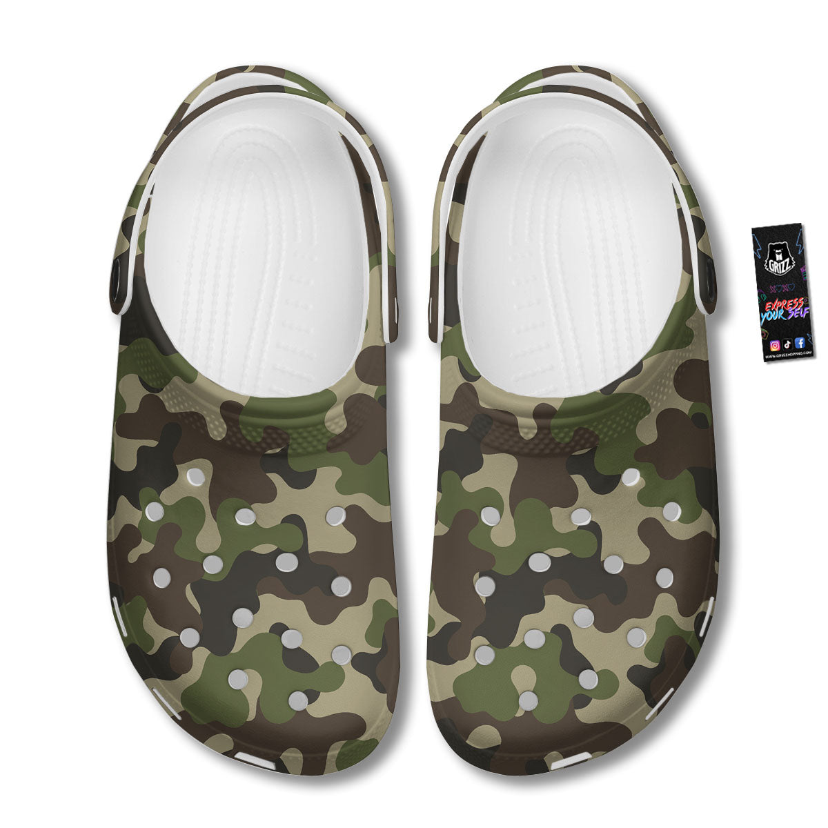 Camouflage Jungle Hunting Print Clog-grizzshop