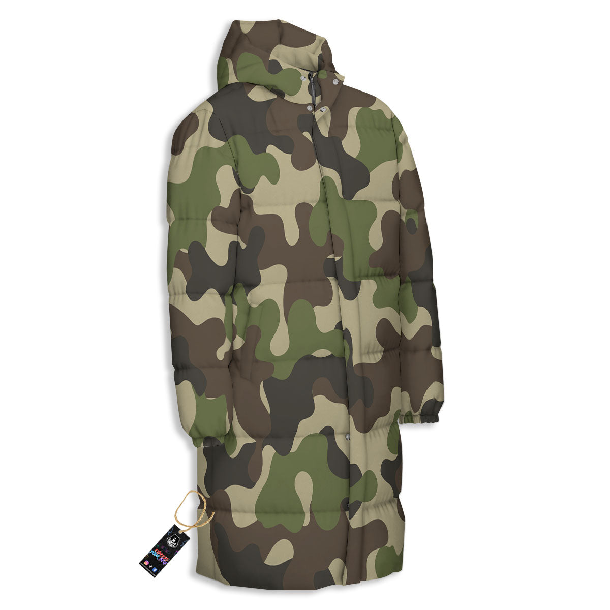 Camouflage Jungle Hunting Print Long Down Jacket-grizzshop
