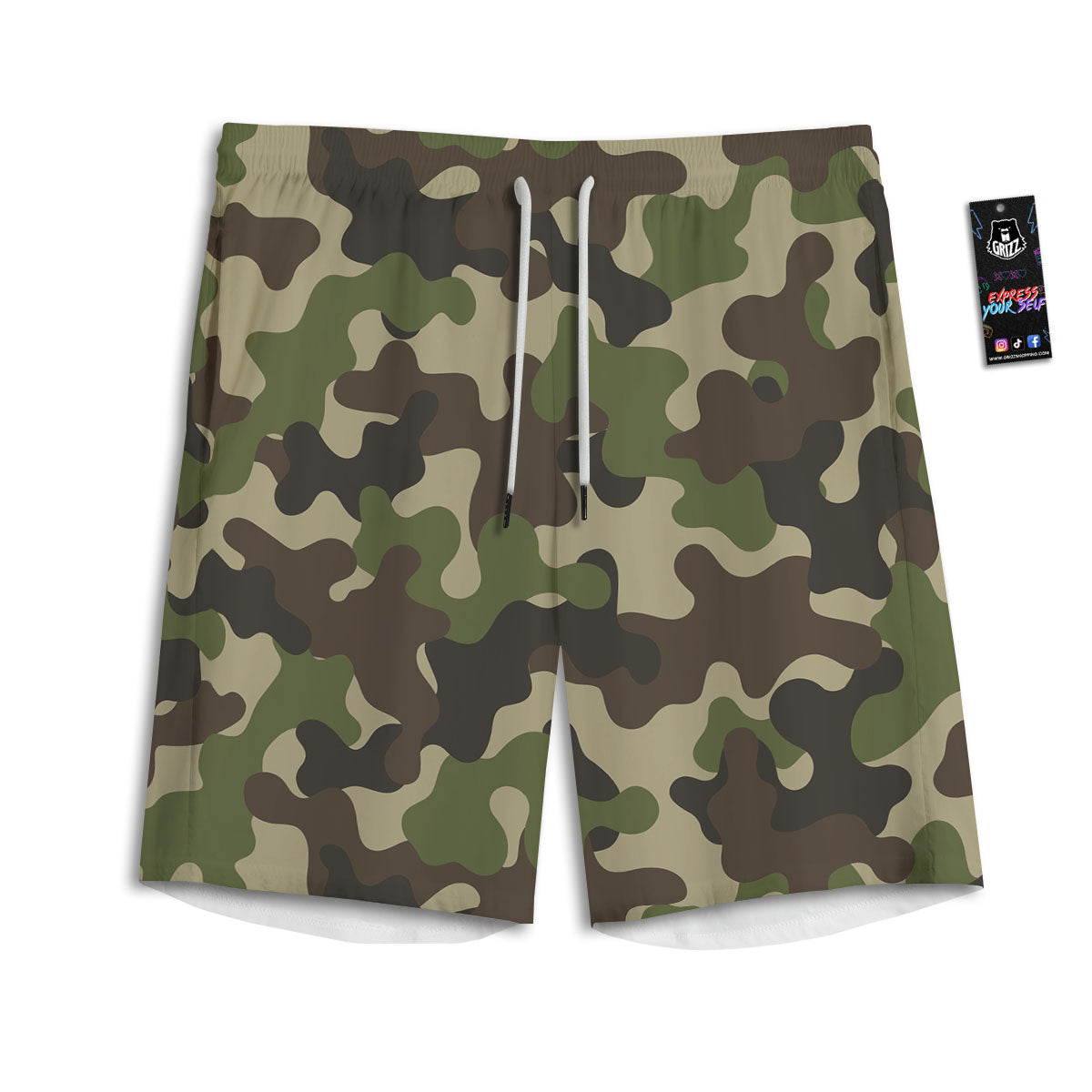 Camouflage Jungle Hunting Print Men's Athletic Shorts