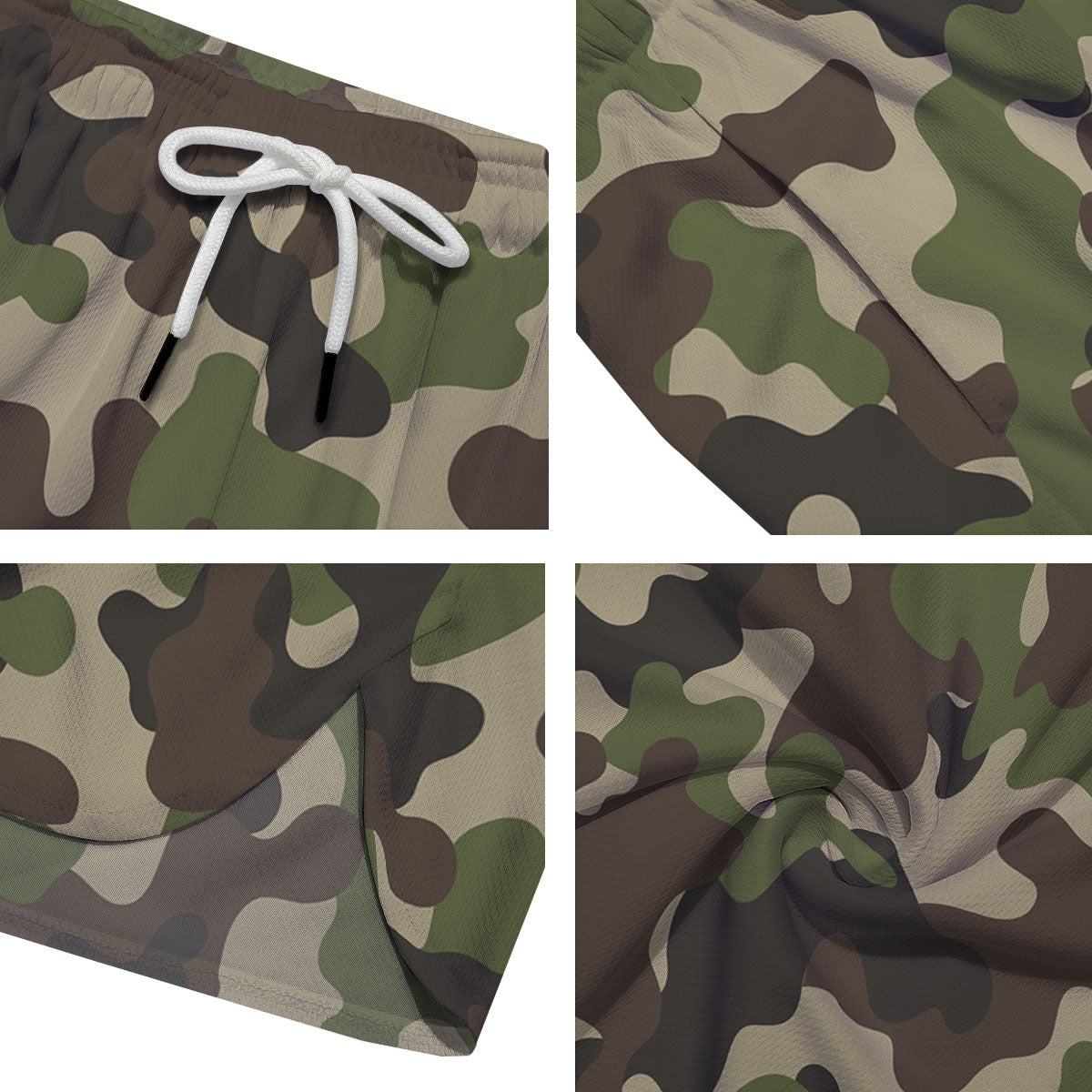 Camouflage Jungle Hunting Print Men's Running Shorts-grizzshop