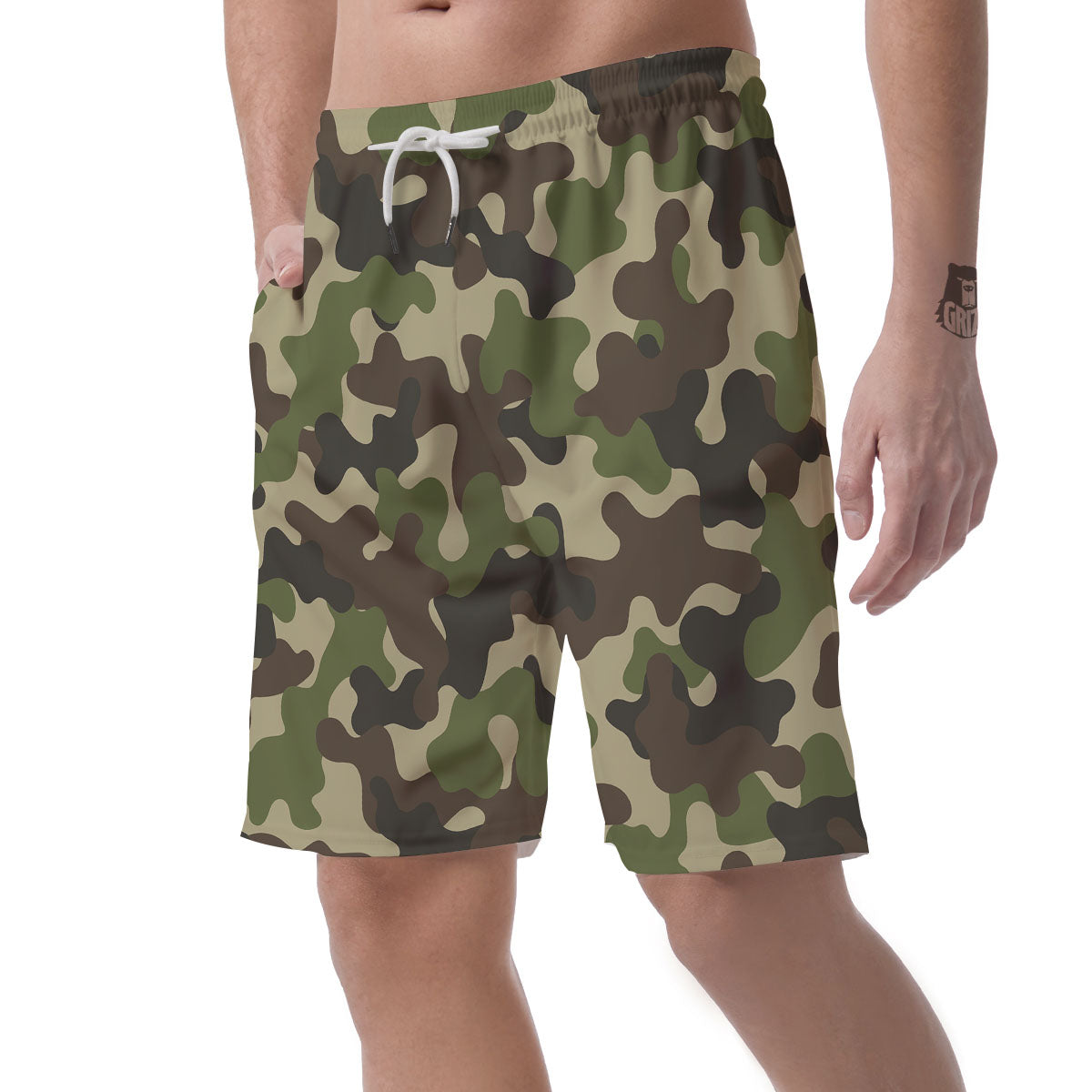 Camouflage Jungle Hunting Print Men's Shorts-grizzshop