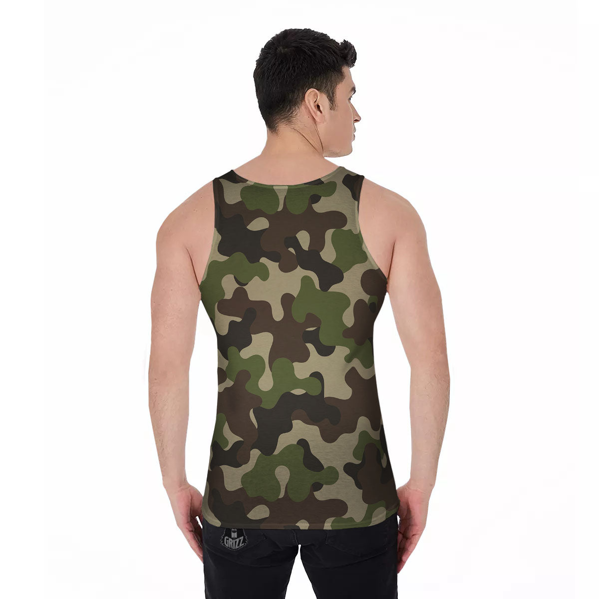Camouflage Jungle Hunting Print Men's Tank Top-grizzshop