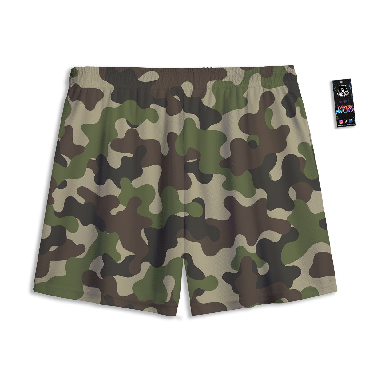 Camouflage Jungle Hunting Print Mesh Shorts