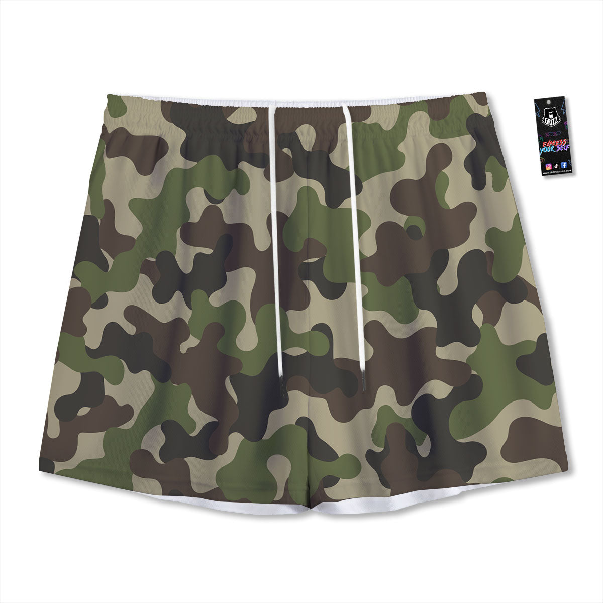 Camouflage Jungle Hunting Print Mesh Shorts