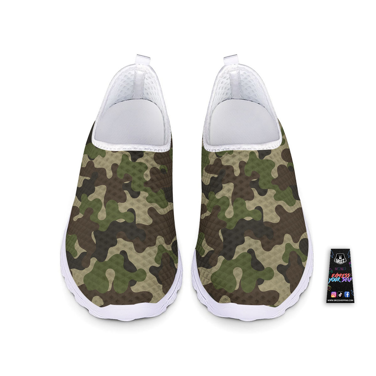 Camouflage Jungle Hunting Print Nurse Shoes-grizzshop