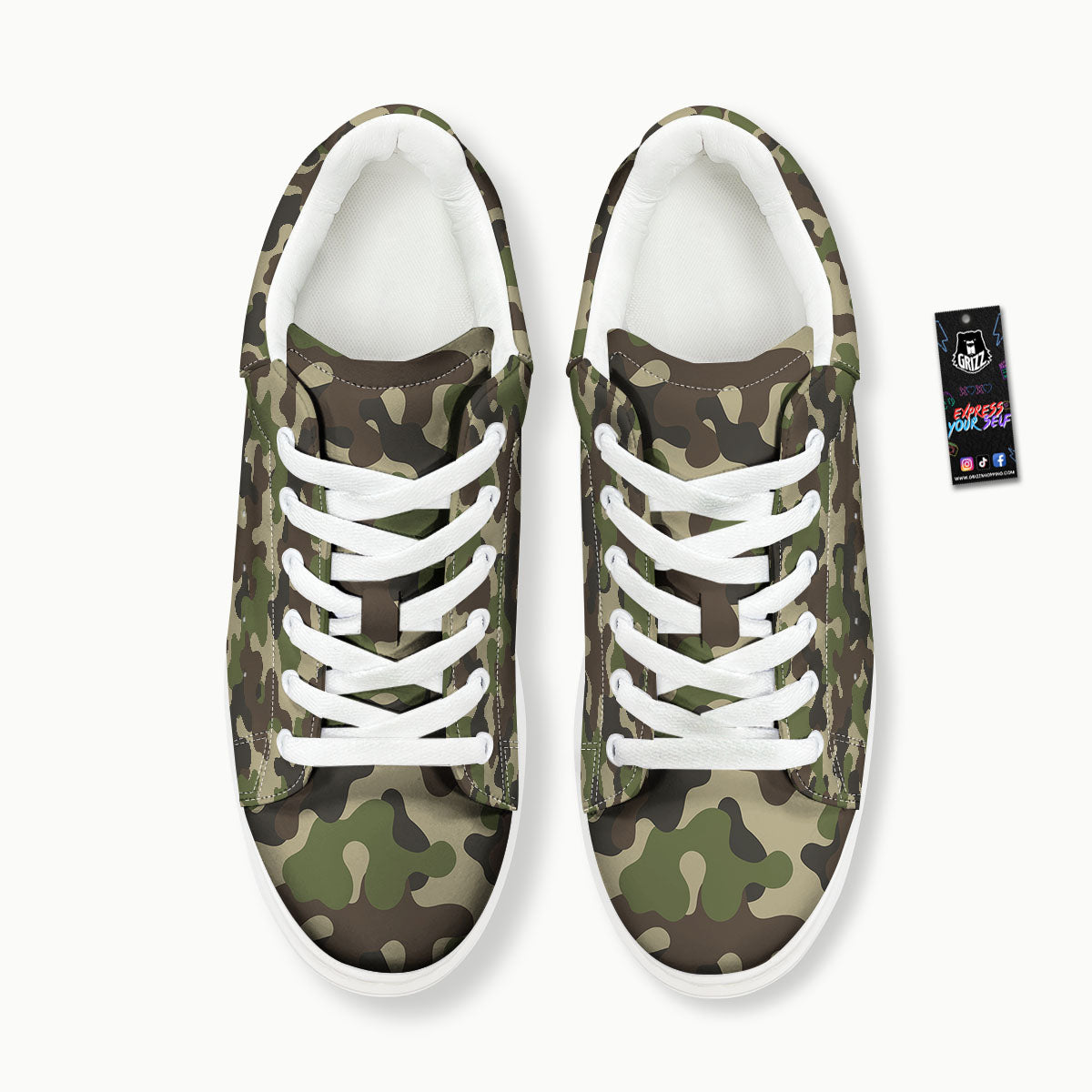 Camouflage Jungle Hunting Print Platform Shoes-grizzshop