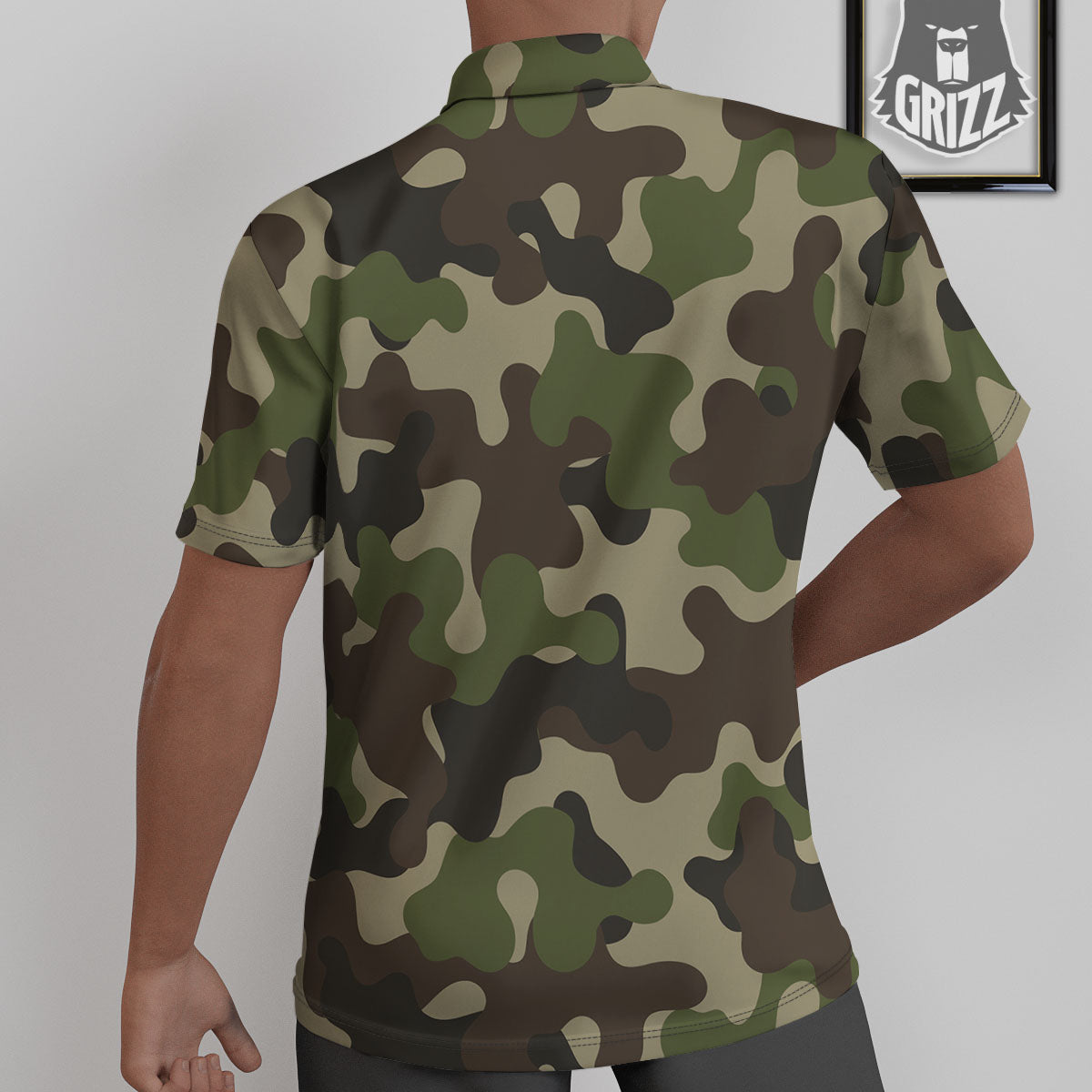 Camouflage Jungle Hunting Print Untucked Shirts-grizzshop