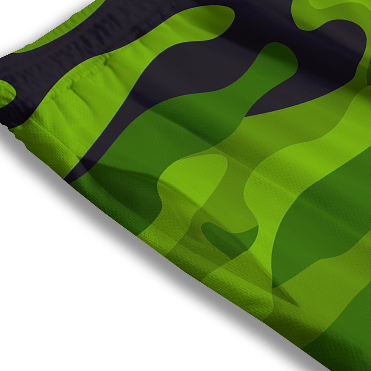 Camouflage Lime Green Print Mesh Shorts