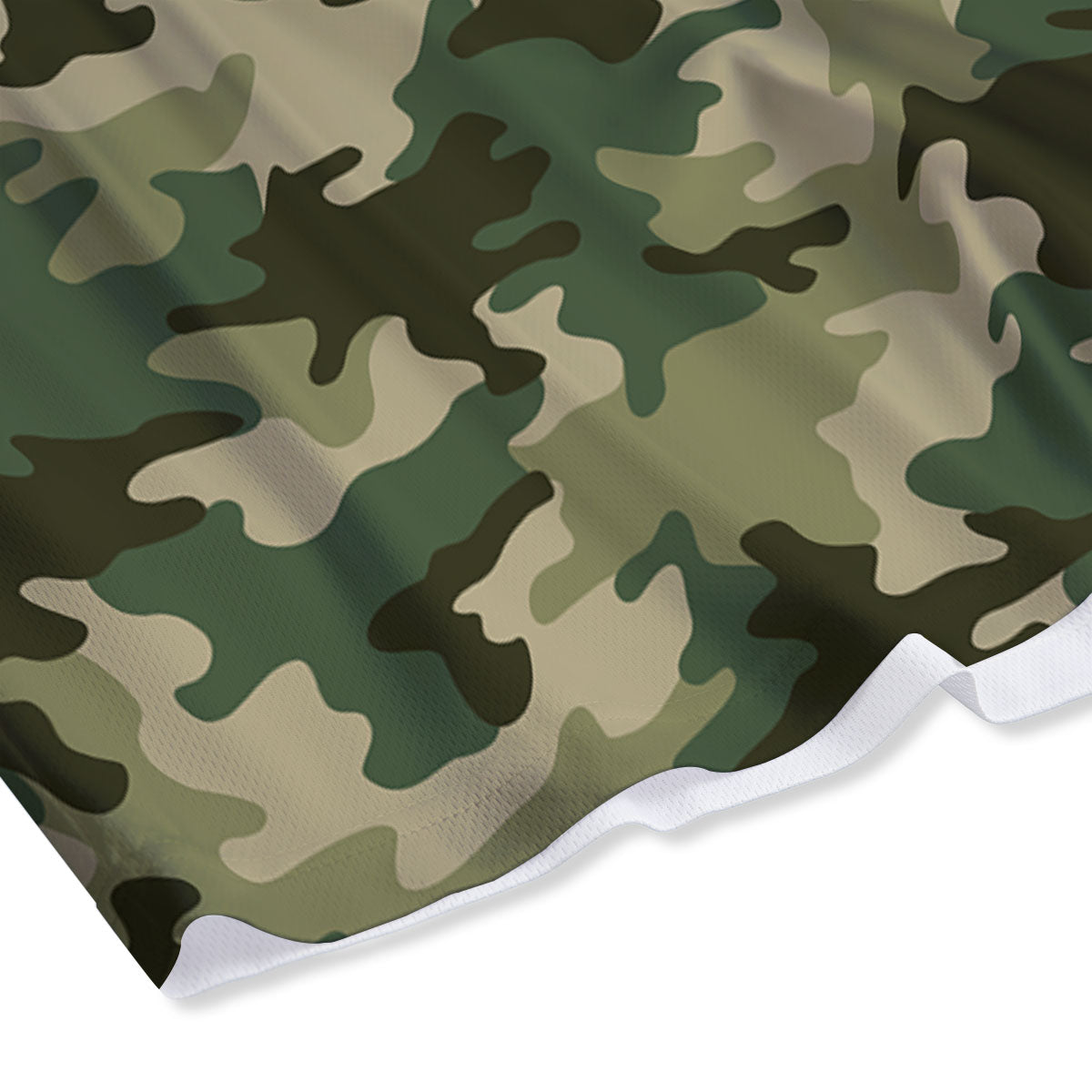 Camouflage Military Green Print Mesh Shorts
