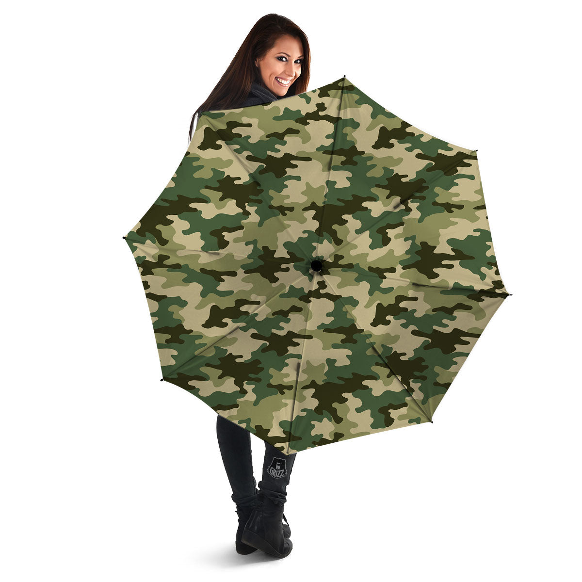 Camouflage Military Green Print Umbrella-grizzshop
