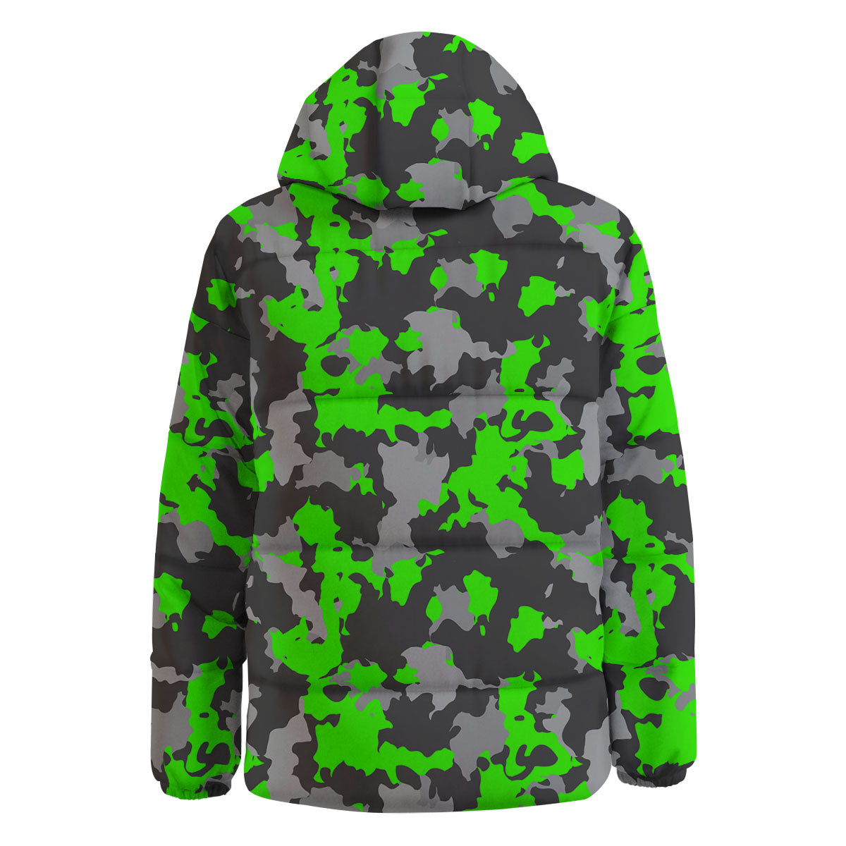 Camouflage Neon Print Down Jacket-grizzshop