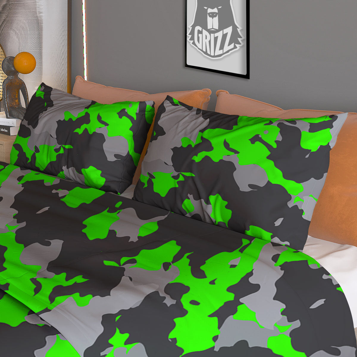 Camouflage Neon Print Duvet Cover Bedding Set
