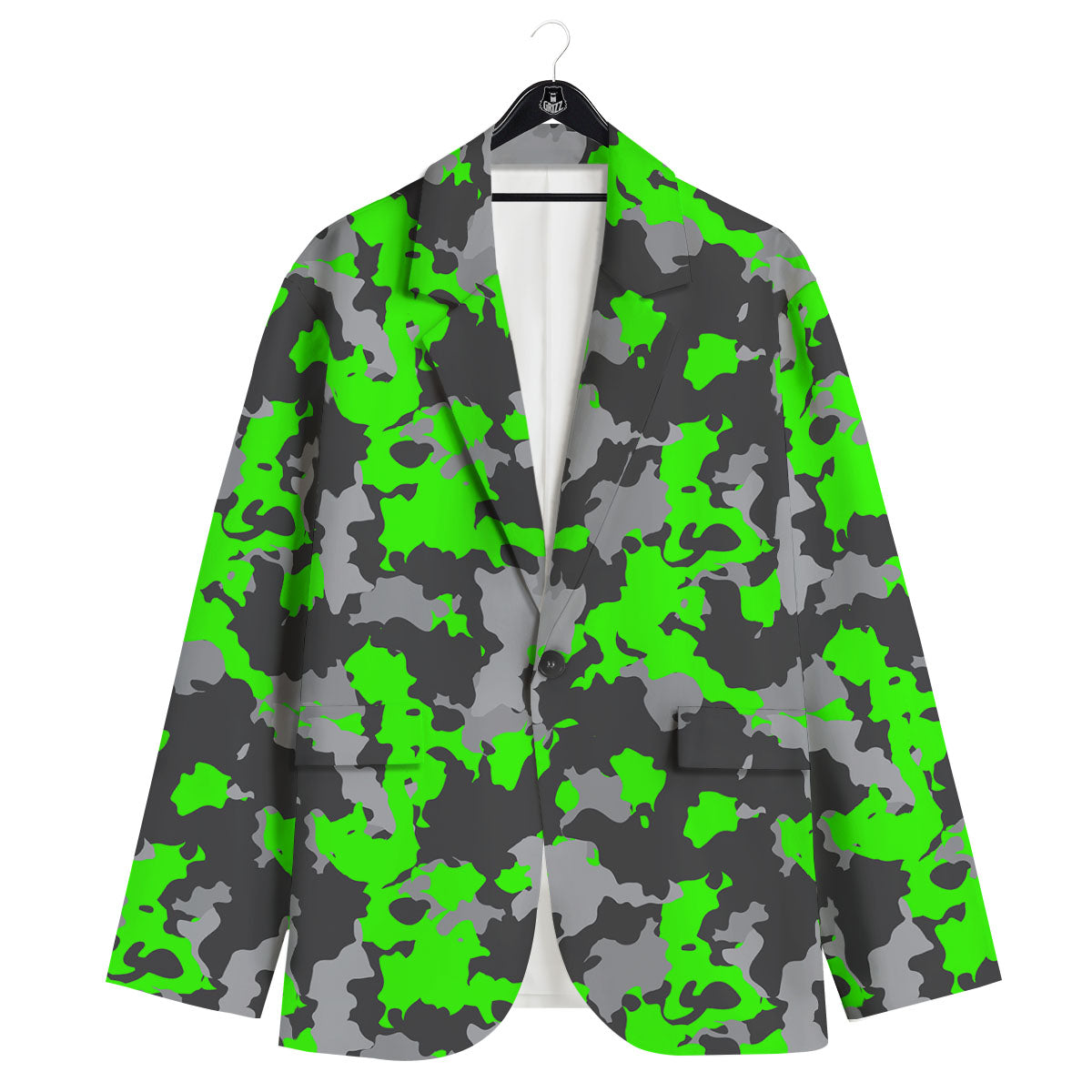 Camouflage Neon Print Men's Sport Coat-grizzshop