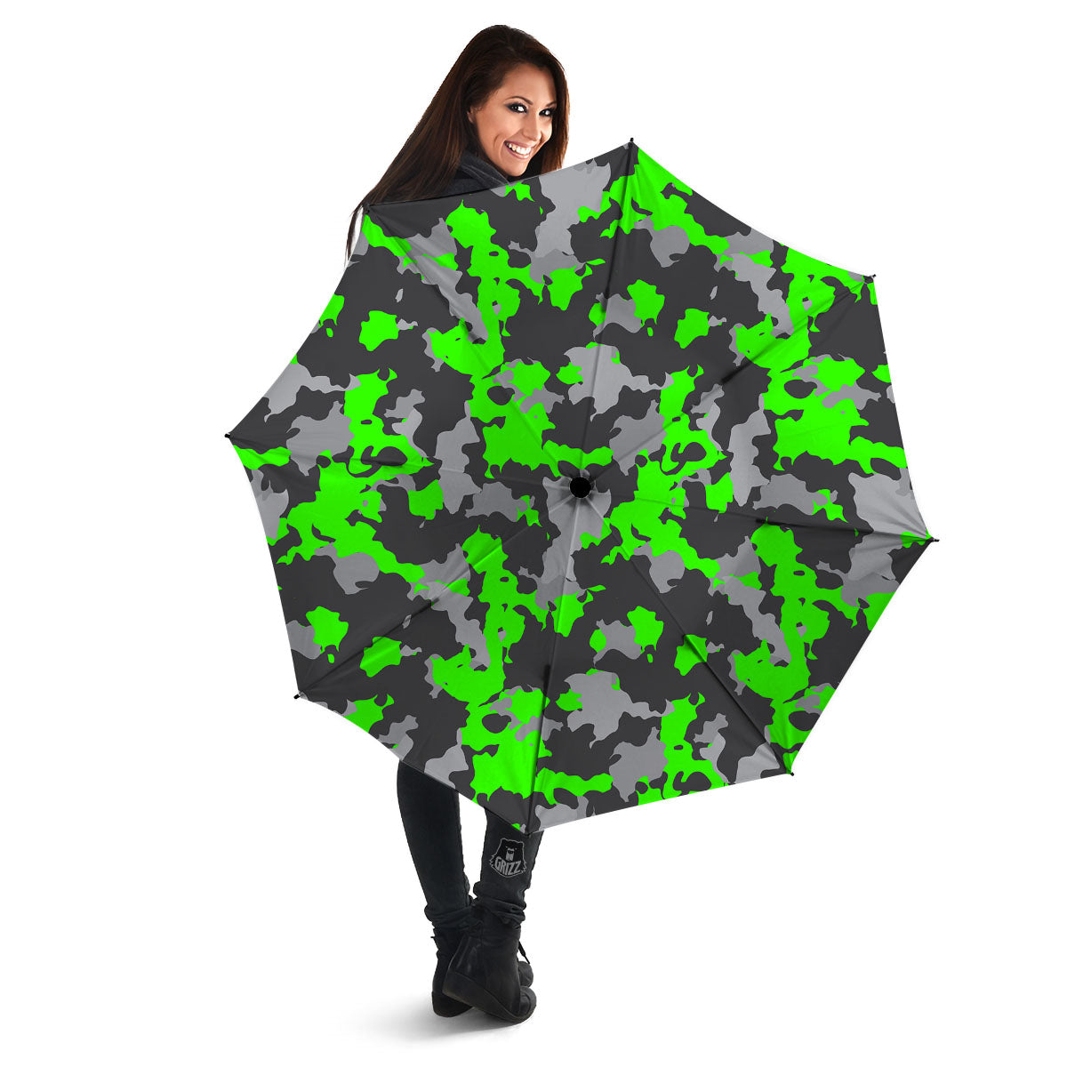 Camouflage Neon Print Umbrella-grizzshop