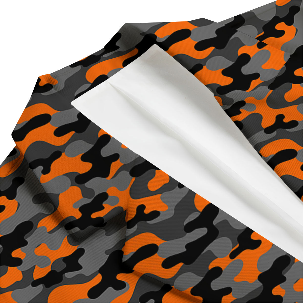 Camouflage Orange And Black Print Men's Blazer-grizzshop