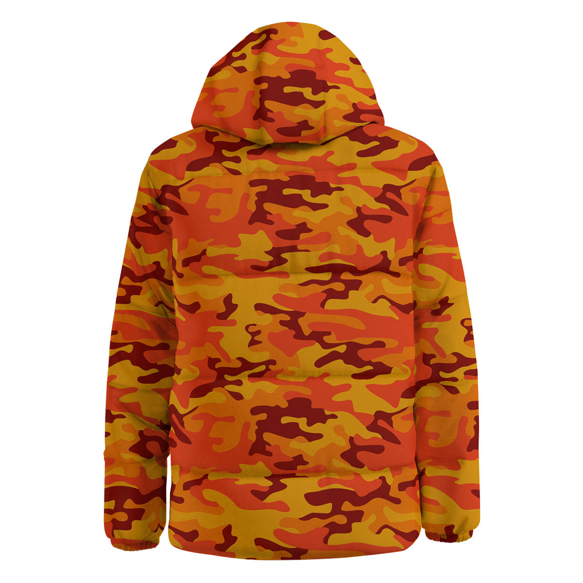 Camouflage Orange Print Down Jacket-grizzshop