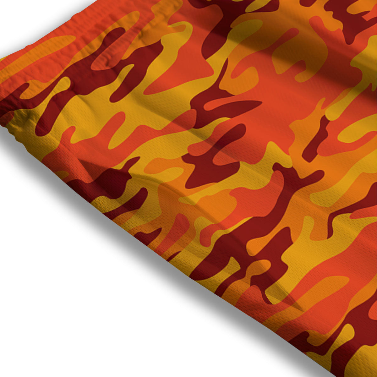 Camouflage Orange Print Mesh Shorts