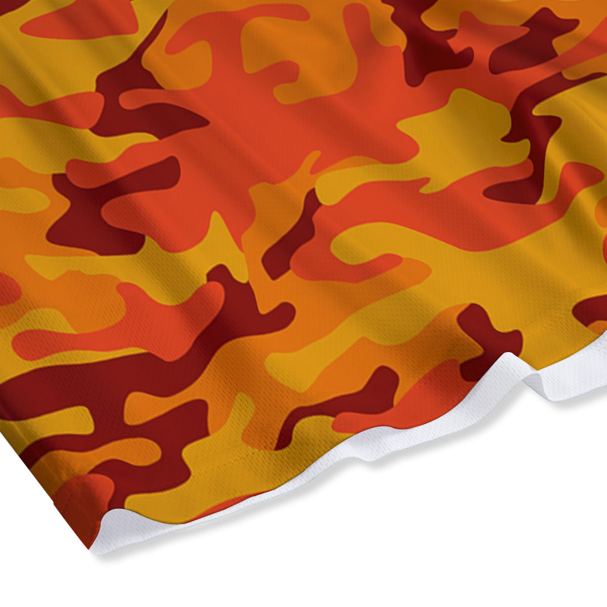 Camouflage Orange Print Mesh Shorts
