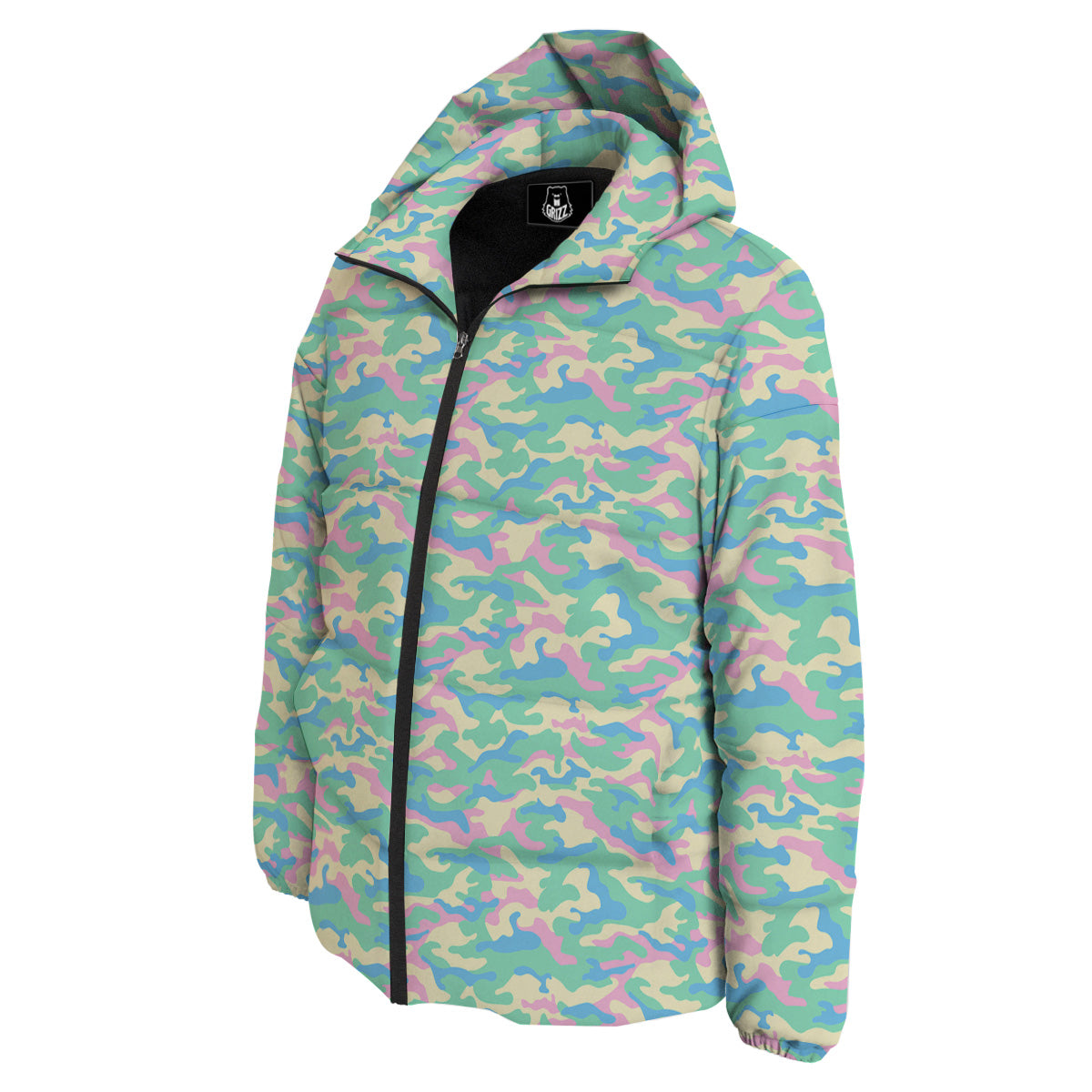 Camouflage Pastel Colors Print Pattern Down Jacket-grizzshop