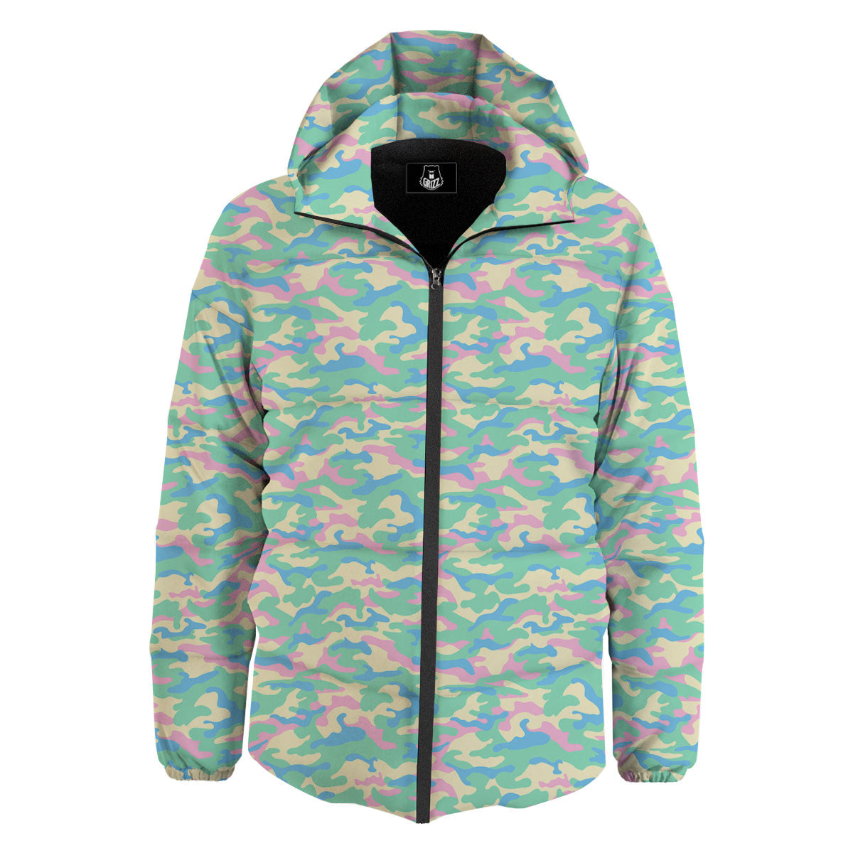 Camouflage Pastel Colors Print Pattern Down Jacket-grizzshop