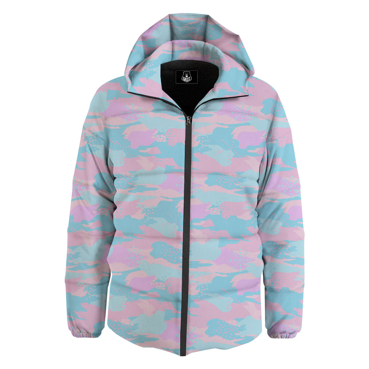 Camouflage Pastel Print Down Jacket-grizzshop