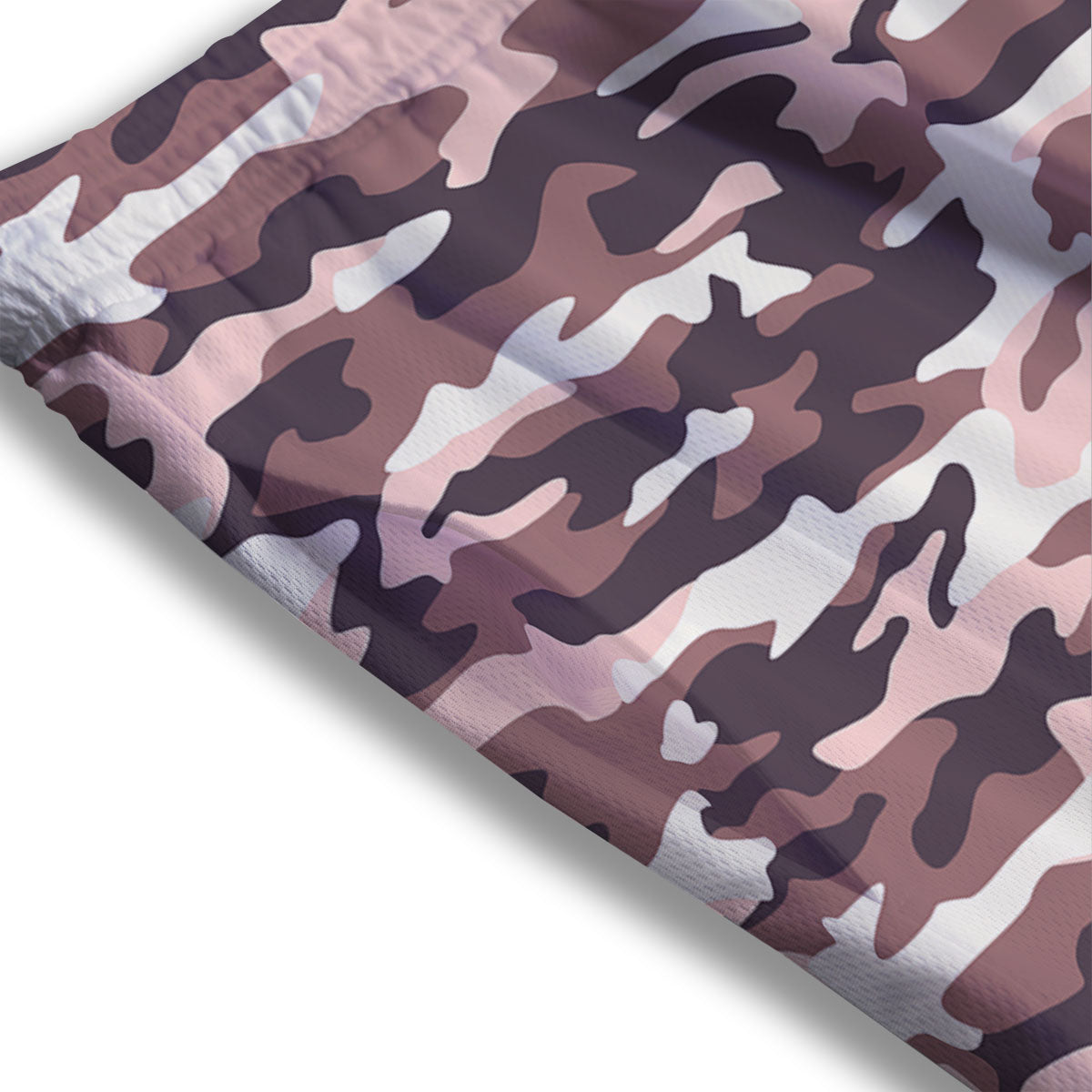 Camouflage Pink Brown Print Mesh Shorts