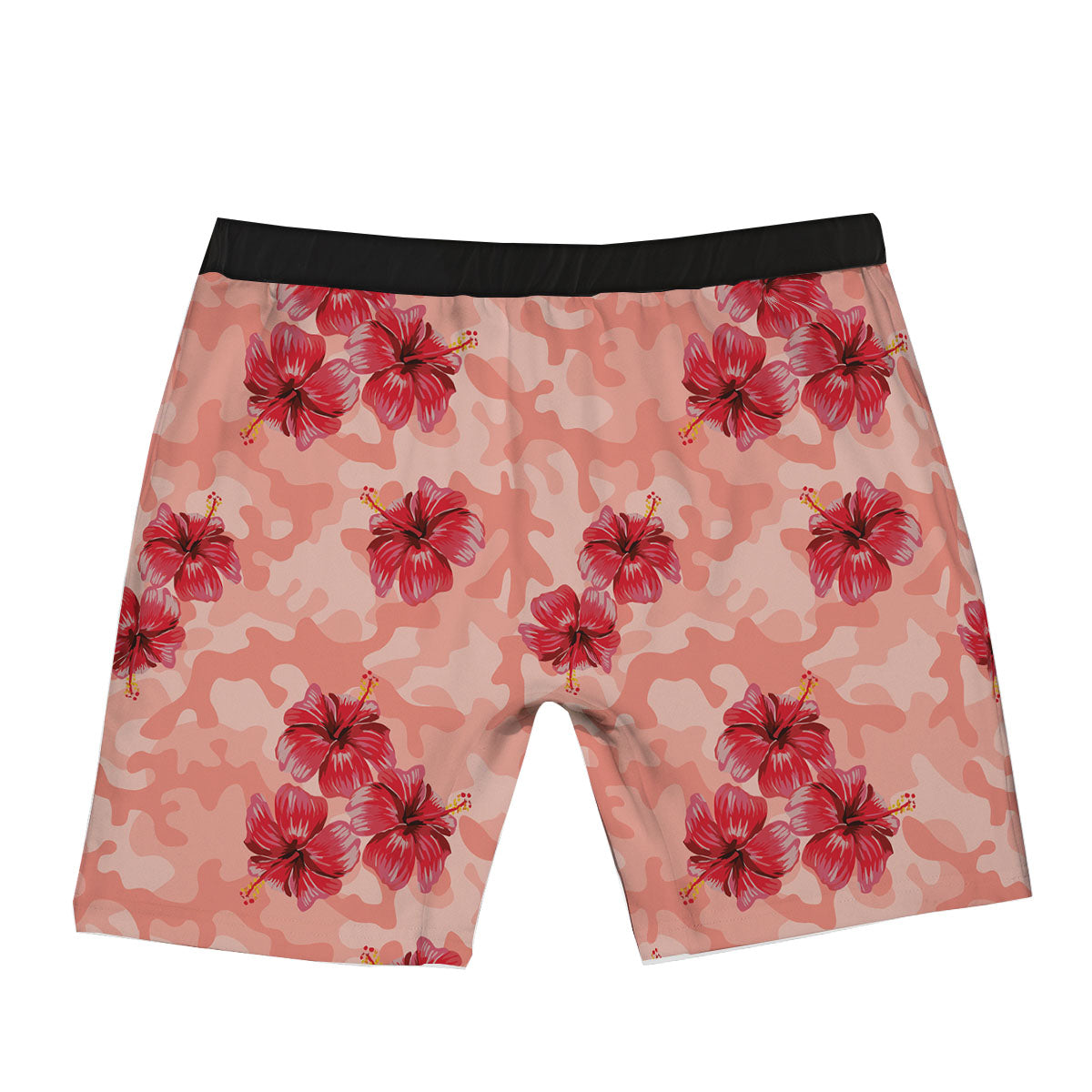 Camouflage Pink Hibiscus Flower Print Pattern Boxer Briefs-grizzshop