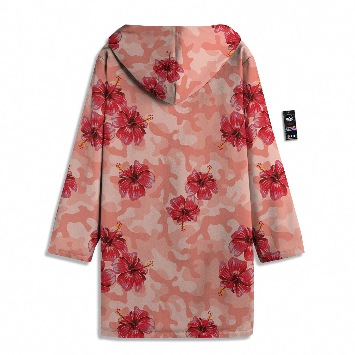 Camouflage Pink Hibiscus Flower Print Pattern Men's Windbreaker Jacket-grizzshop