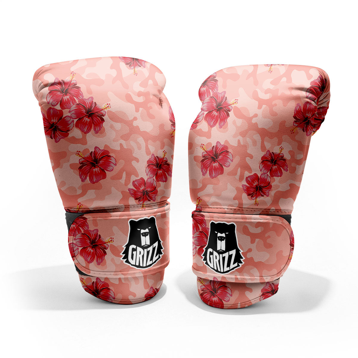 Camouflage Pink Hibiscus Flower Print Pattern Pro Boxing Glove