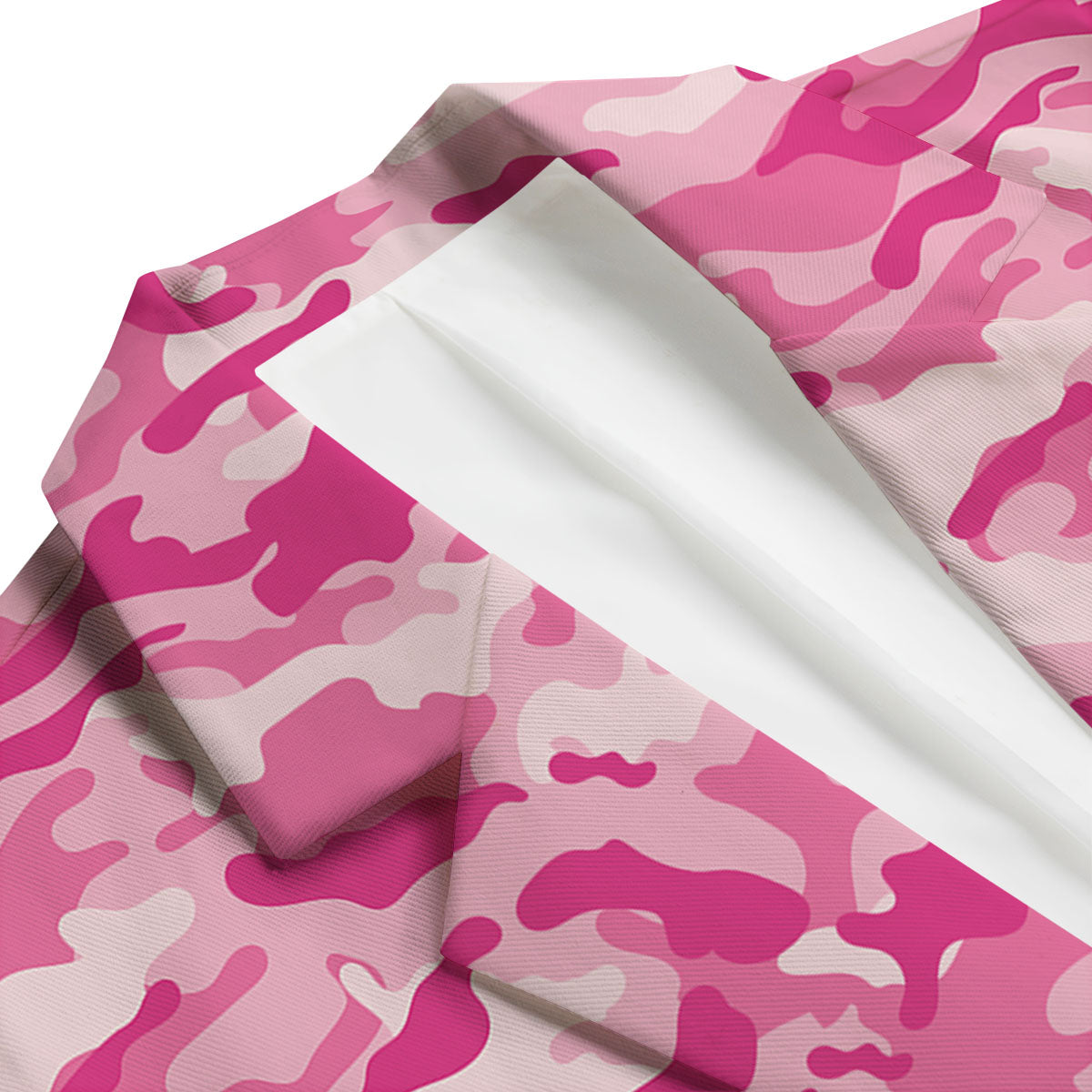 Camouflage Pink Print Pattern Men's Blazer-grizzshop