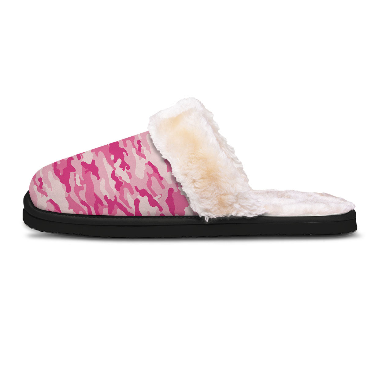 Camouflage Pink Print Pattern Slippers-grizzshop