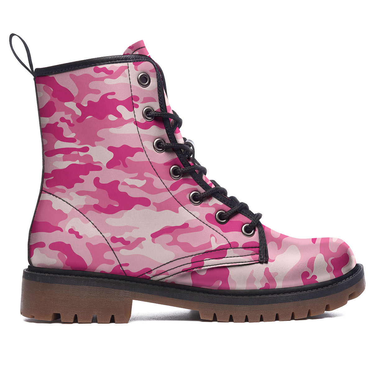 Camouflage Pink Print Pattern Work Boots-grizzshop