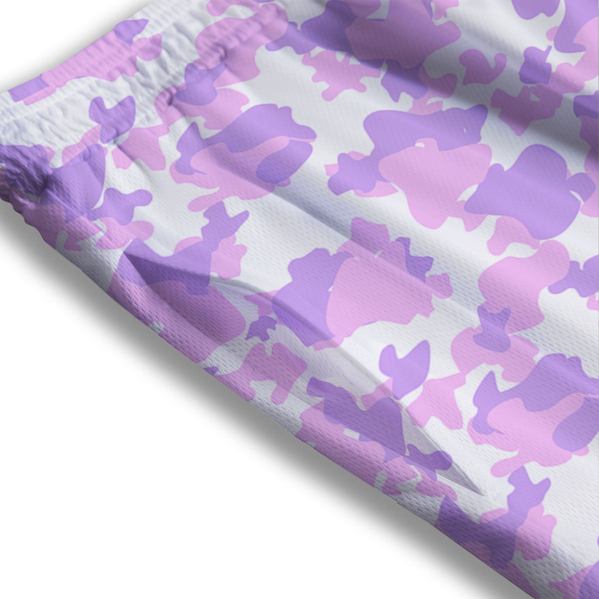 Camouflage Purple Pastel Print Mesh Shorts