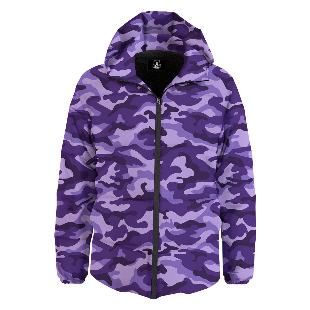 Camouflage Purple Print Pattern Down Jacket-grizzshop