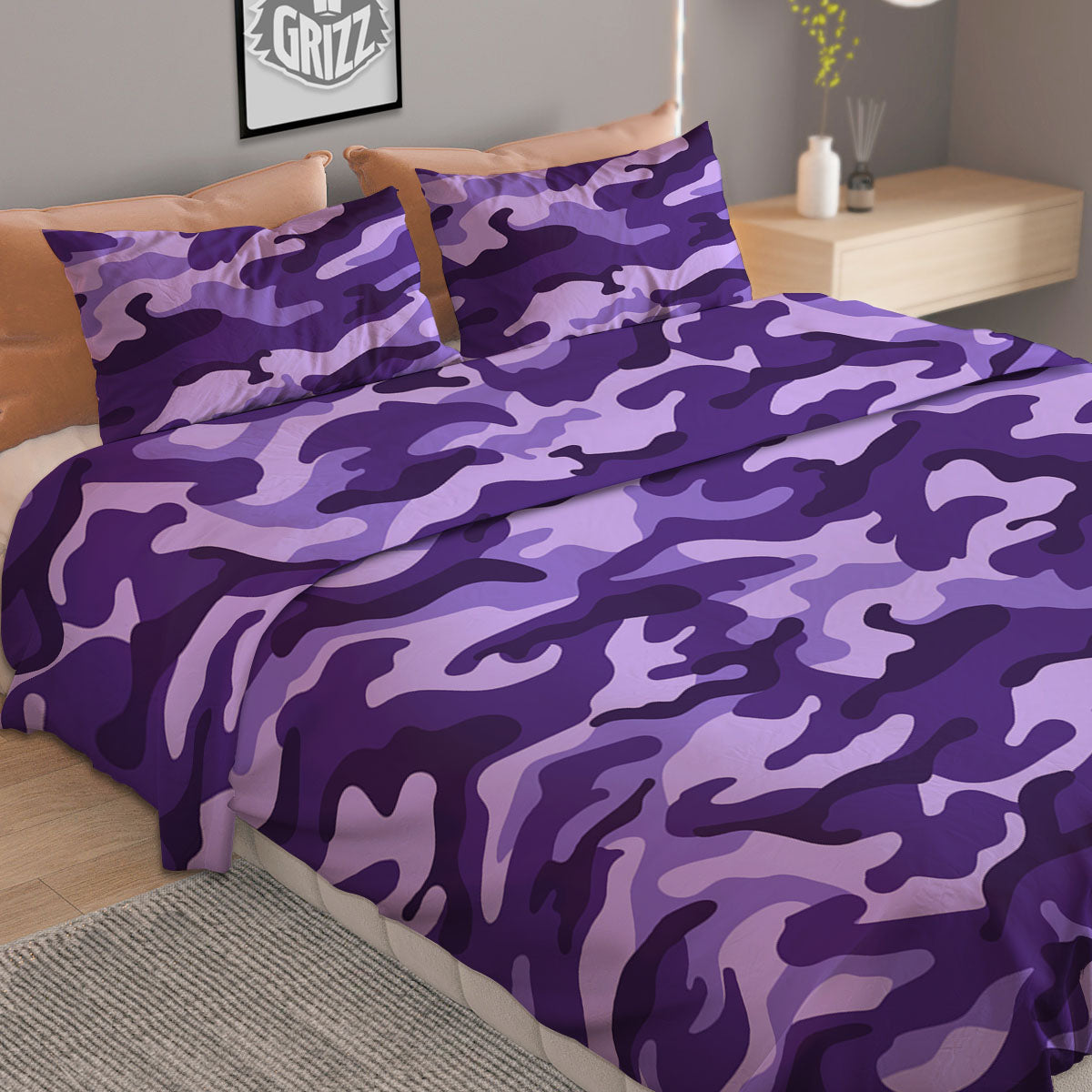 Brown Yellow And Black Camouflage Print Pattern Duvet Cover Bedding Set