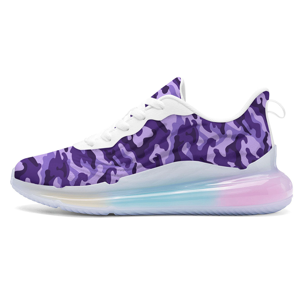 Camouflage Purple Print Pattern Running Sneakers-grizzshop