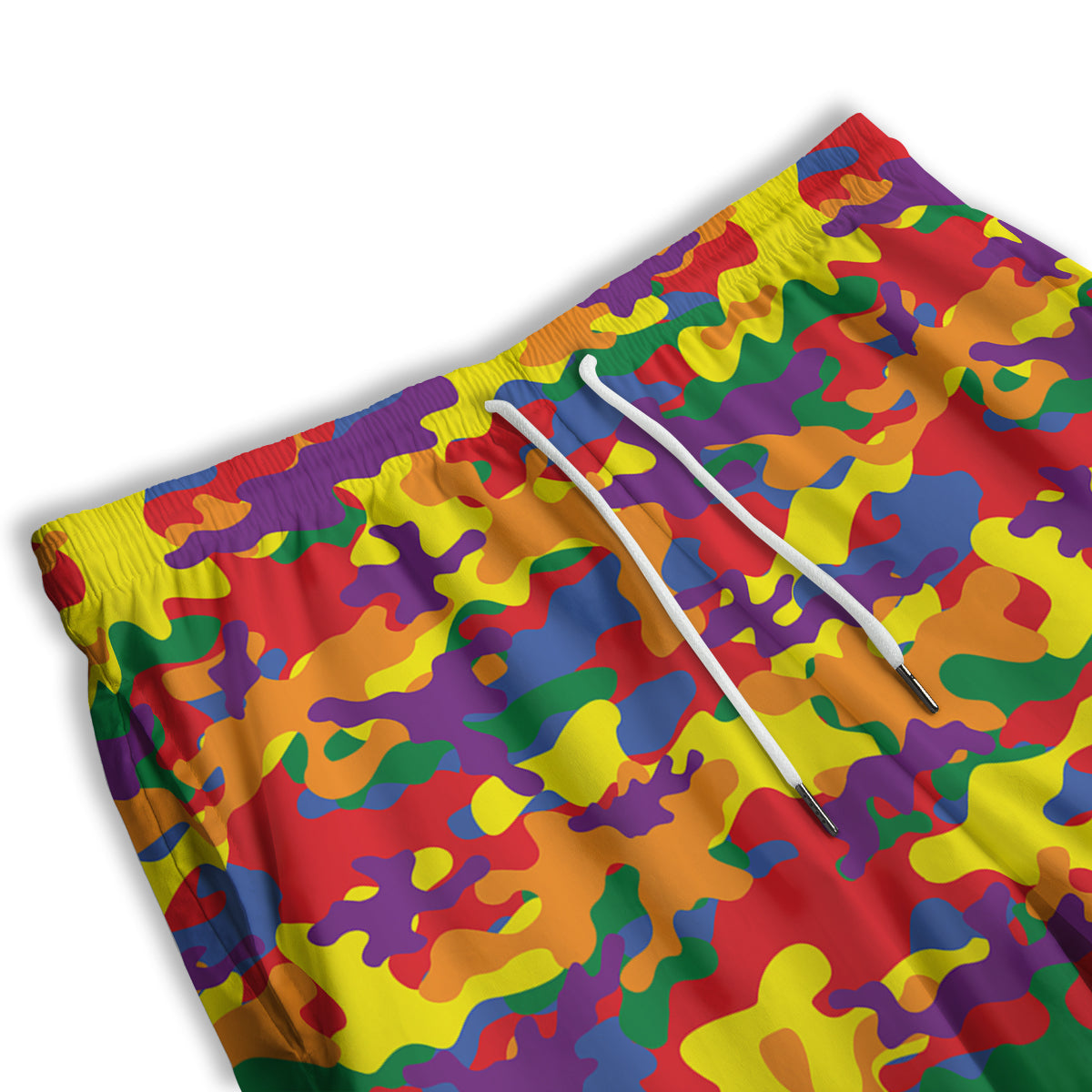 Camouflage Rainbow Print Men's Athletic Shorts