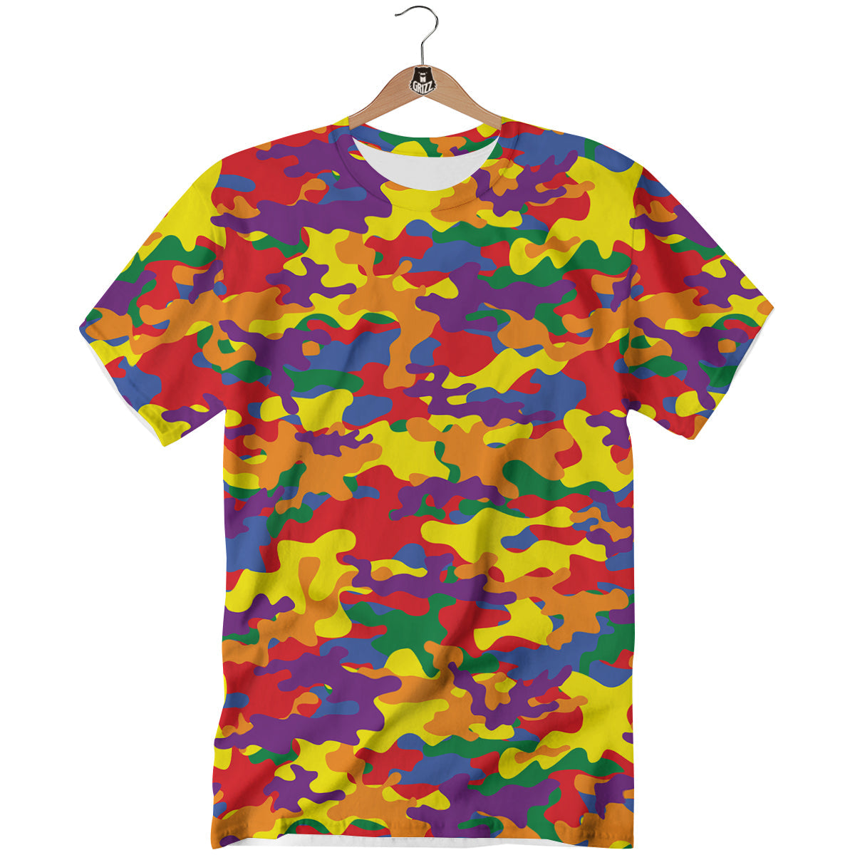 Camouflage Rainbow Print T-Shirt-grizzshop