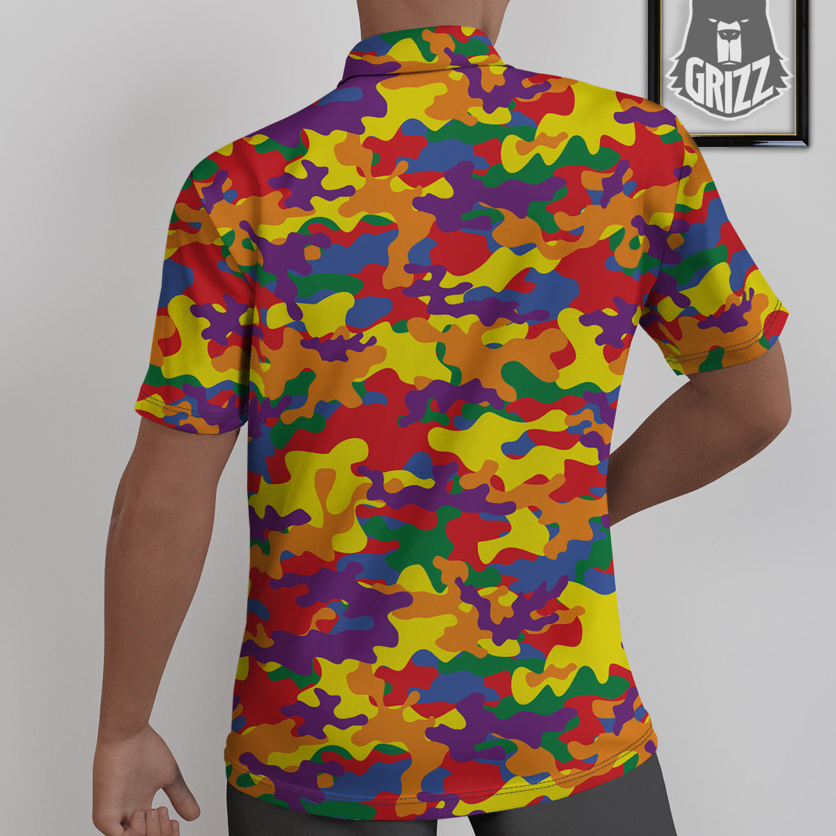 Camouflage Rainbow Print Untucked Shirts-grizzshop