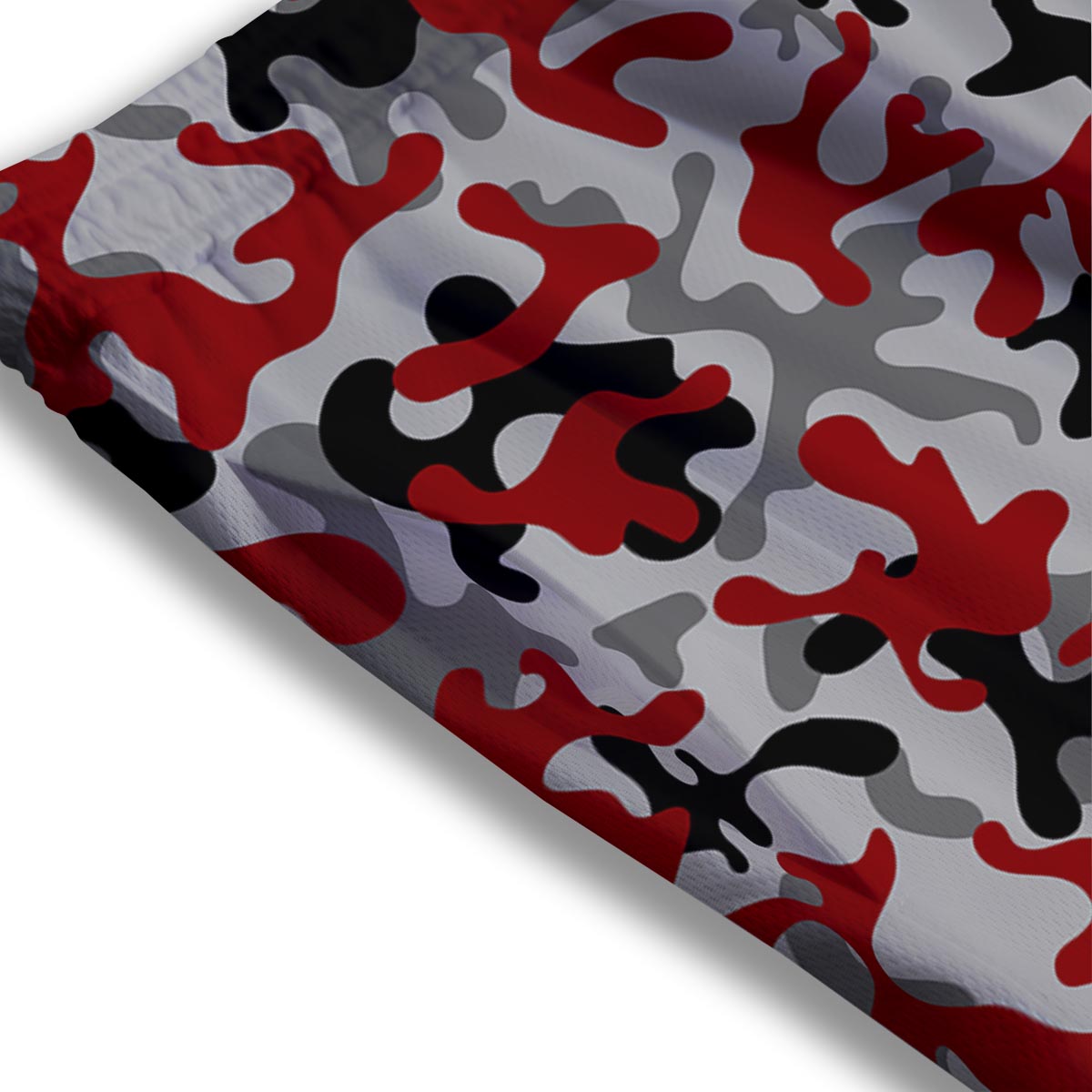 Camouflage Red Grey Print Pattern Mesh Shorts
