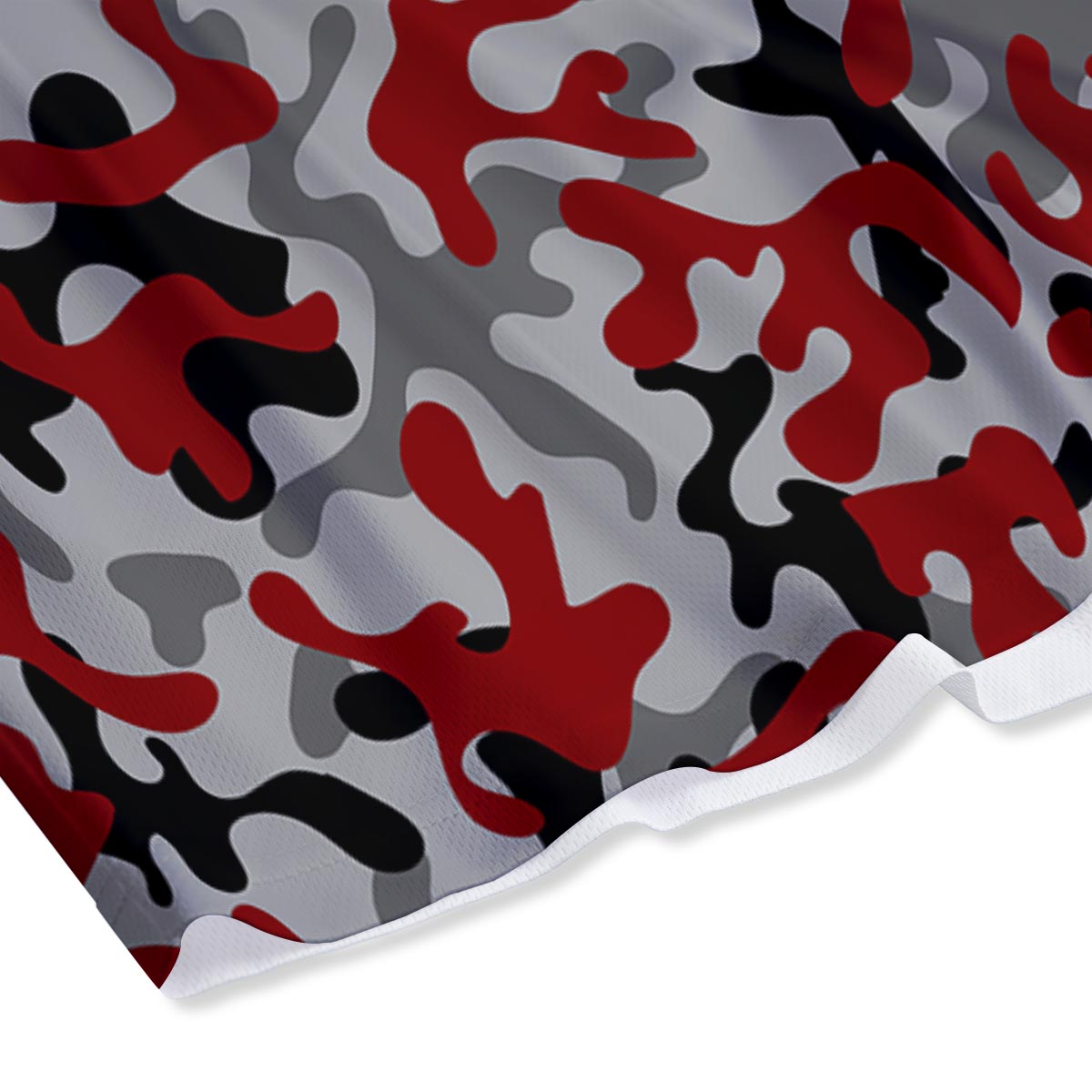 Camouflage Red Grey Print Pattern Mesh Shorts