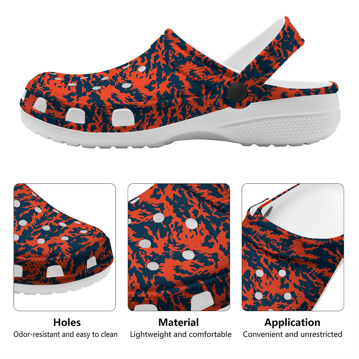 Camouflage Red Spots Print Pattern Clog-grizzshop