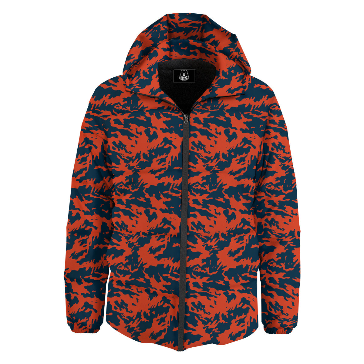 Camouflage Red Spots Print Pattern Down Jacket-grizzshop