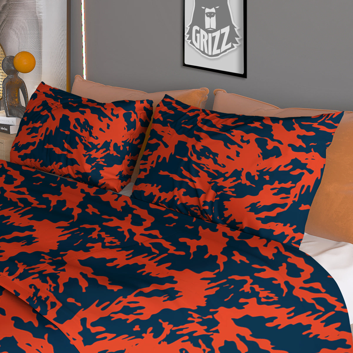 Camouflage Red Spots Print Pattern Duvet Cover Bedding Set